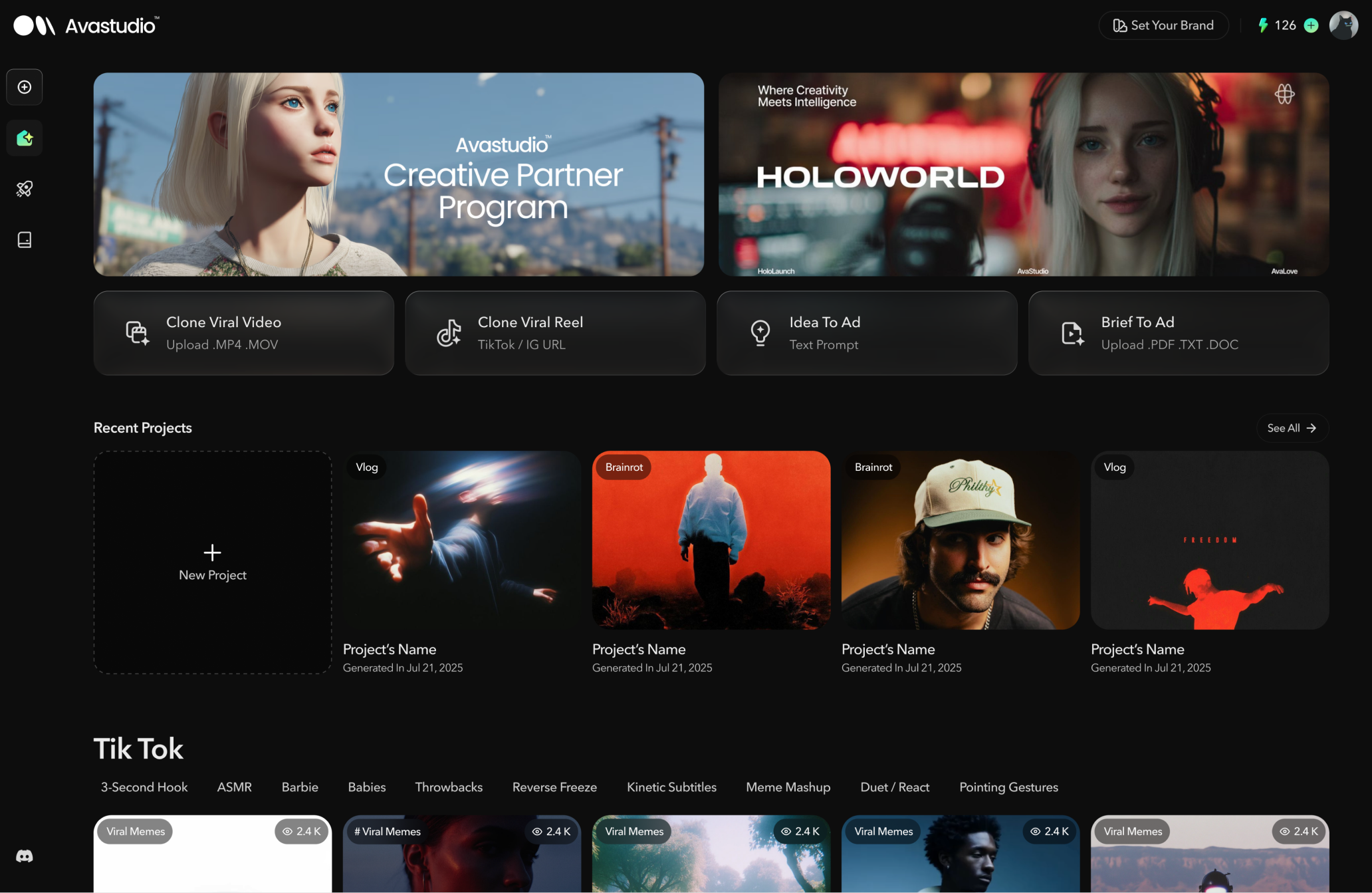 V2 studio-oriented homepage