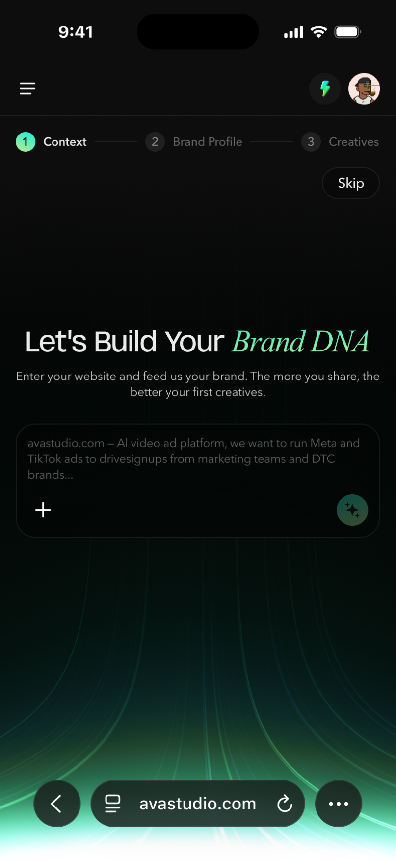 V3 — Mobile Version screen 1