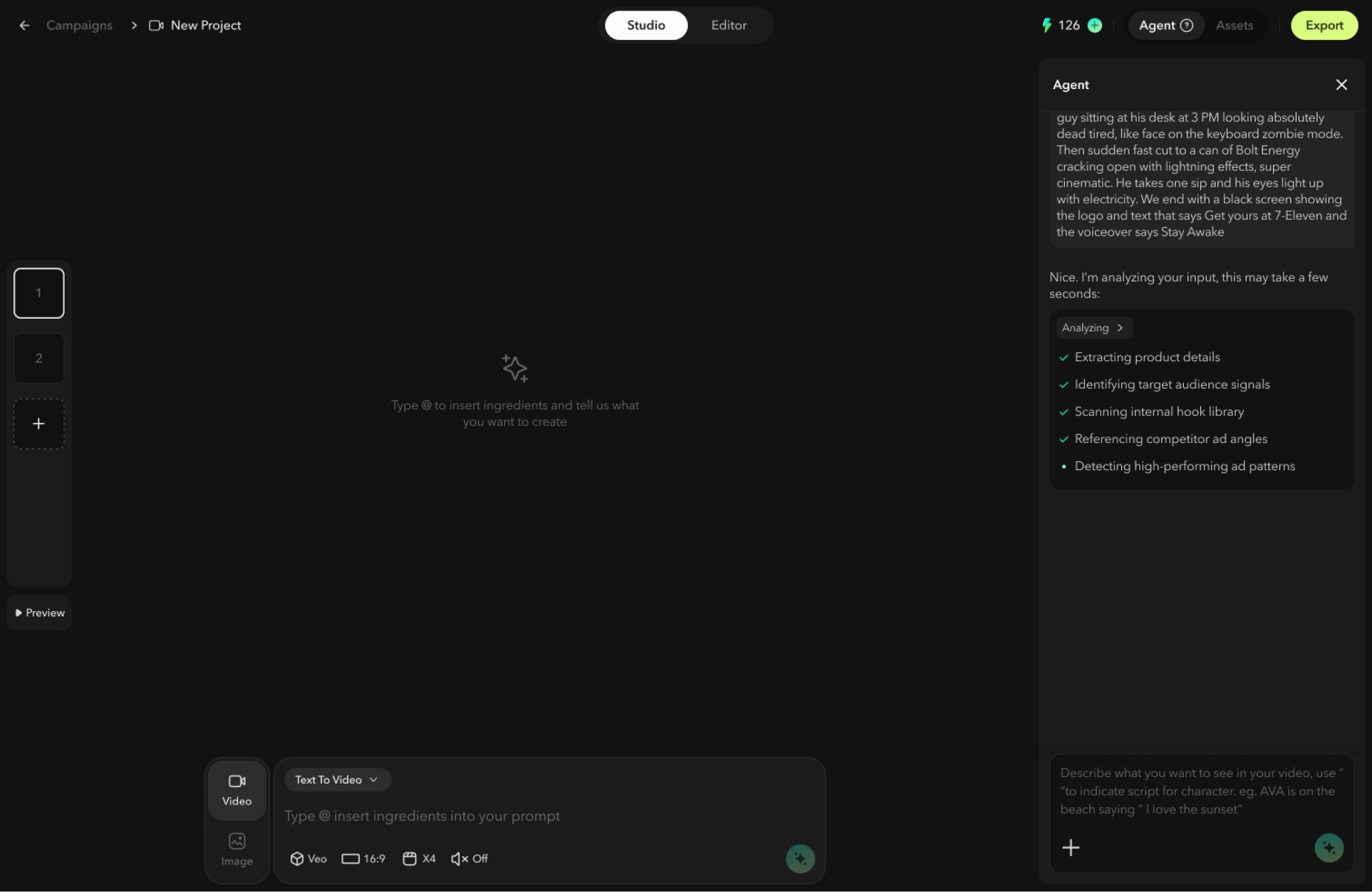 V2 agent-assisted Studio