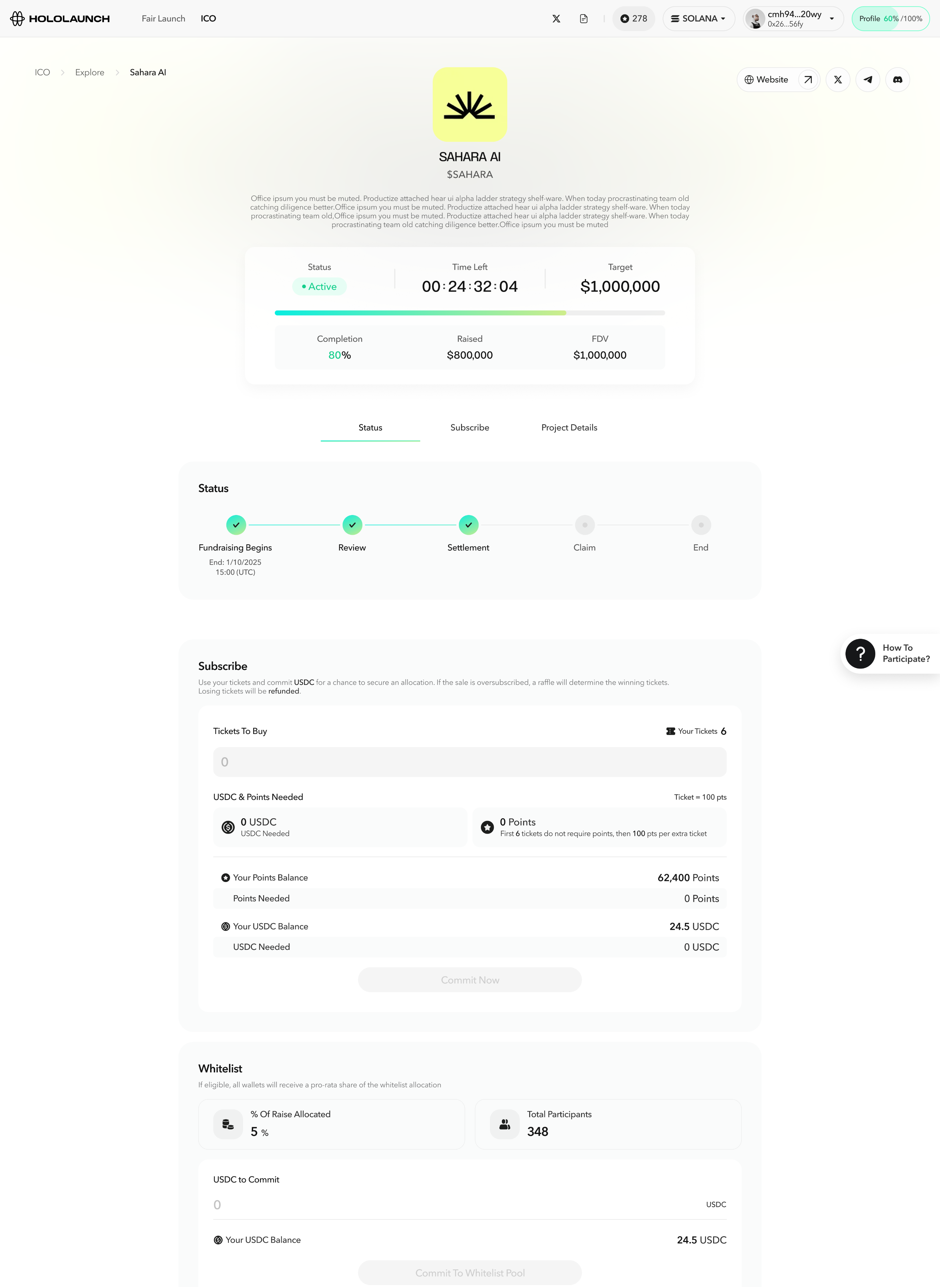 Project detail — leaderboard